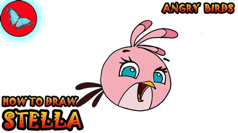 How To Draw Stella From Angry Birds Drawing Animals Youtube