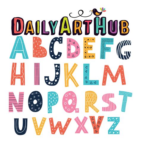 Cute Cartoon Alphabet Clip Art Set Daily Art Hub Graphics