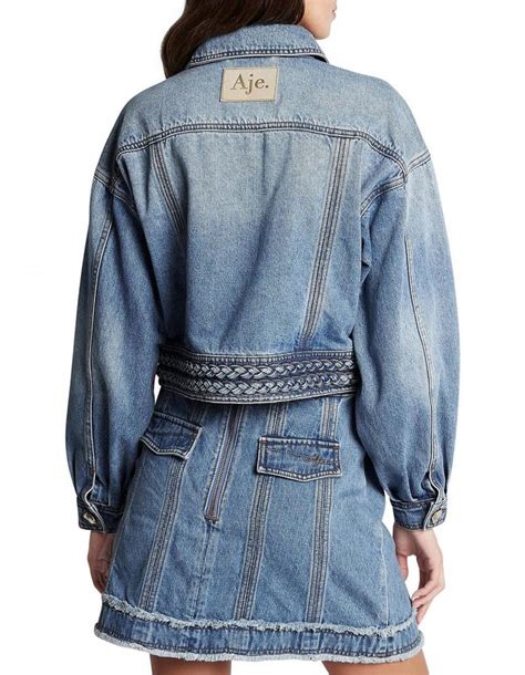 Aje Jeans And Denim Lyon Braided Denim Jacket 90s Wash Womens Amaloquehaces