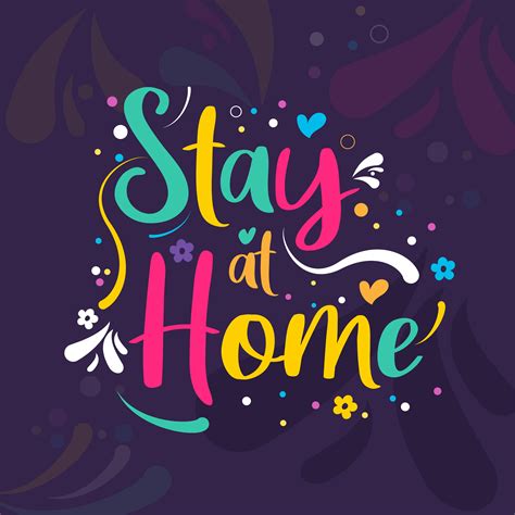 Stay At Home Colorful Word Art 1100004 Vector Art At Vecteezy