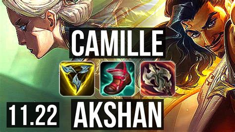 Camille Vs Akshan Top Rank 5 Camille 9 Solo Kills Dominating Kr