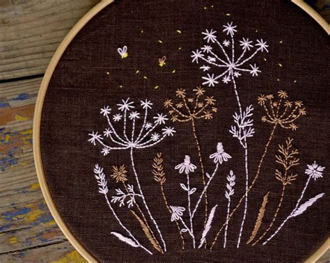 Night garden Hand embroidery pattern PDF Dandelion | Etsy in 2020 ...