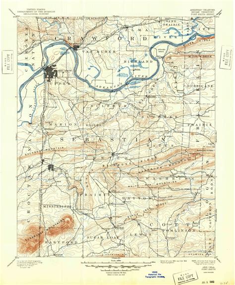 Vintage World Maps Fort Smith Arkansas