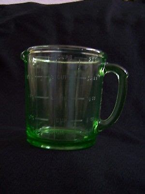 Green Depression Glass Cup Hazel Atlas A J Measuring Cup Rack