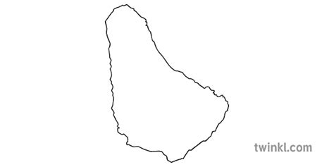 Mappa Contorno Delle Barbados Paese Forme Bandiera Continenti Ks1 Bianco E