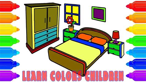 How To Draw Bedroom Coloring Pages For Kids Learn Col