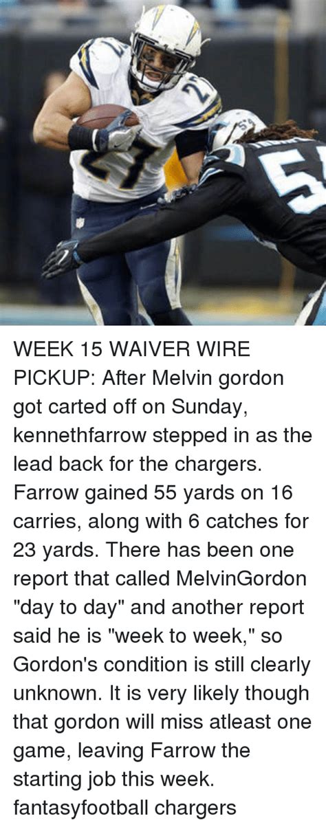 Week 15 Waiver Wire Pickup After Melvin Gordon Got Carted Off On Sunday