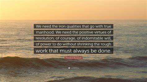 Theodore Roosevelt Quote We Need The Iron Qualities That Go With True