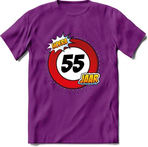 55 Jaar Hoera Verkeersbord T Shirt Grappig Verjaardag Cadeau Dames