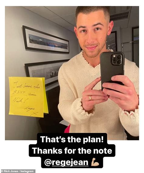After a quick ray jay johnson reference that i assume went over his fans' heads, he fends off the female. Nick Jonas shows off note of encouragement from last week ...