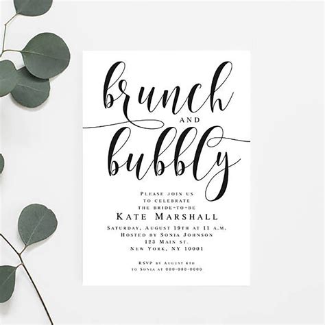 Brunch And Bubbly Bridal Shower Invitation Bridal Shower Etsy