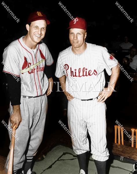 Bs703 Stan Musial And Richie Ashburn Cardinals Phillies Colorized Photo