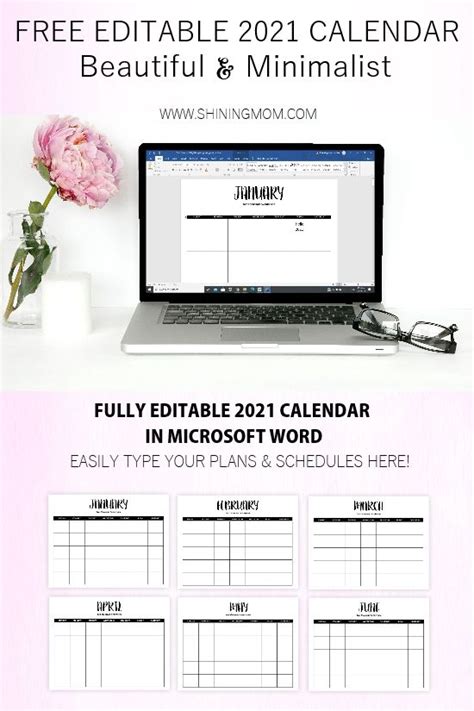 Most of the templates are available. FREE Fully Editable 2021 Calendar Template in Word in 2020 ...