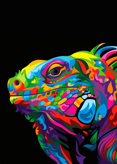 Iggy The Iguana Pop Art Pop Art Animals Pop Art Painting Colorful
