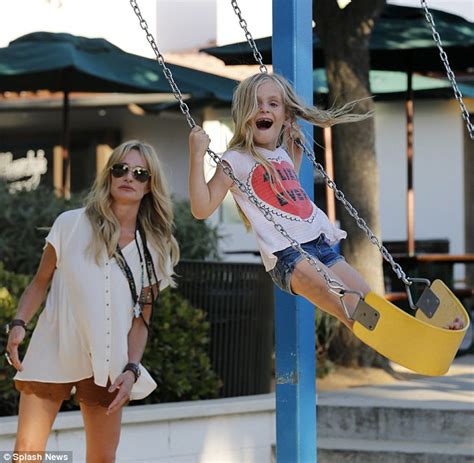 Taylor Armstrong Takes Her Daughter Kennedy To The Playground In Malibu