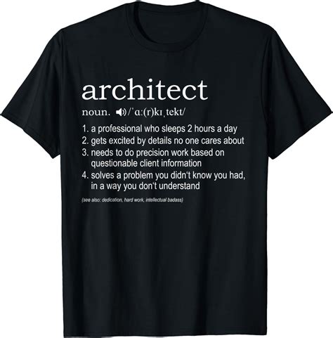 Architect Definition T Shirt Funny Tshirt For Architects