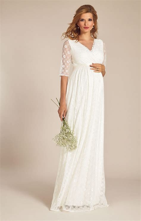 Our friends over at the bump have a list of their recommendations, and we some favorites as it's the unique lace design and the beaded belt that sets this gorgeous wedding gown apart from the rest. Enya Maternity Wedding Gown Long Ivory - Maternity Wedding ...