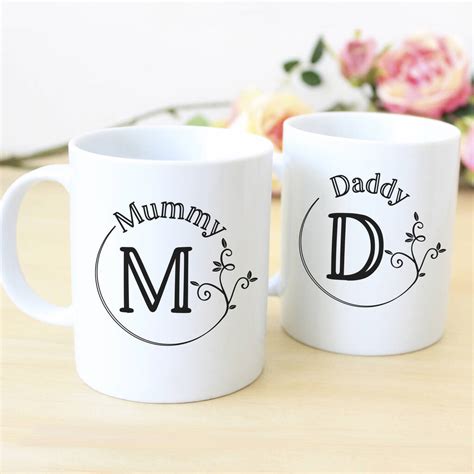 Personalised Initial Mugs For Mum And Dad By Chips Sprinkles