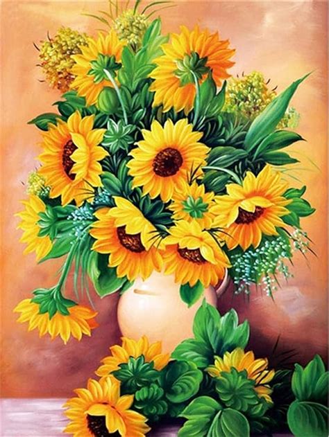 5d Diy Diamond Painting By Number Kit For Adults Sunflower