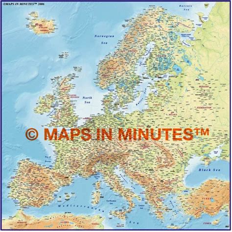 Buy Europe 4m Scale Regular Colour Relief Map Online