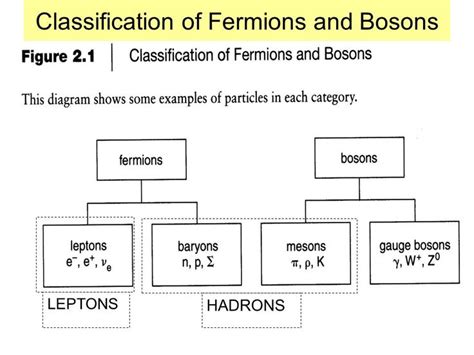 Classification Of Fermions And Bosons