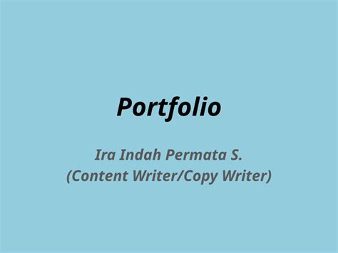 Pptx Portfolio Contoh Tulisan Dokumentips