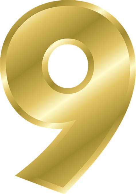 Golden Number Nine Transparent Png Clip Art Image Gallery Images