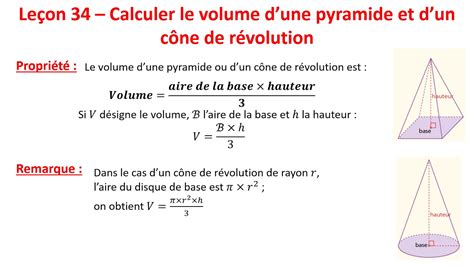 Comment Calculer Le Volume D Un Tronc De Cone - 34-calculer le volume d'une pyramide et d'un cône de révolution(3e