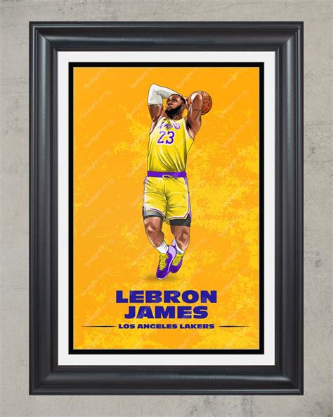 Lebron James Poster Los Angeles Lakers Nba Basketball Framed Etsy