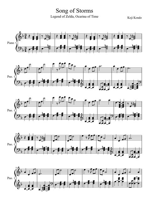 Print and download sheet music for the legend of zelda™: Song of Storms | Sheet music, Songs, Free sheet music