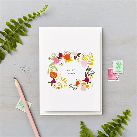 Free shipping on orders over $25 shipped by amazon. Tropical Abstract Happy Birthday Card Orange | Lucy Says I Do