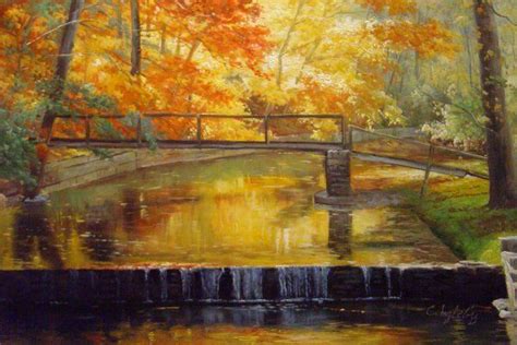 A Peaceful Autumn Stream Painting By Our Originals Reproduction