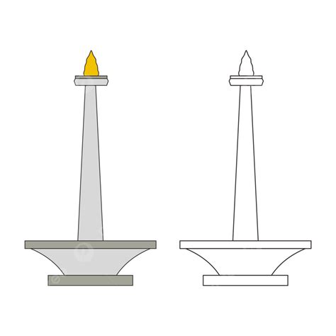 Jakarta Indonesia Vector Hd Png Images Monas Building Vector Outline