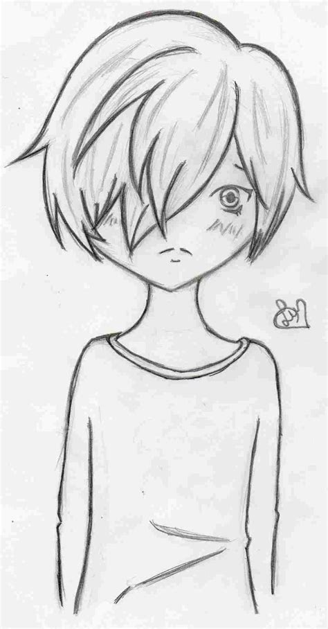 Anime Drawing Easy Boy Sad Ginadewitt