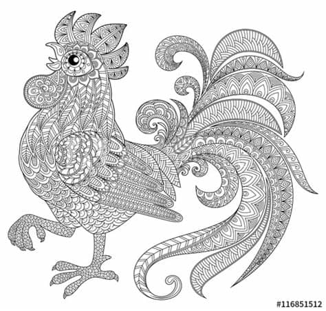 Compatible with cameo silhouette, cricut and other major cutting machines!perfect thank you for visiting us and download our freebies! Rooster in zentangle style. Symbol of Chinese New Year ...
