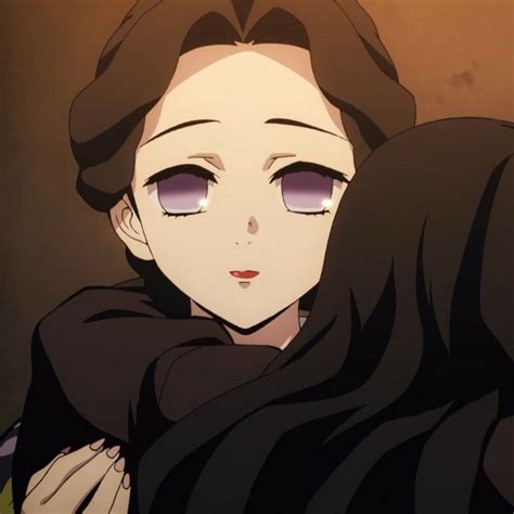 An Anime Character With Big Eyes And Long Black Hair Holding Her Head