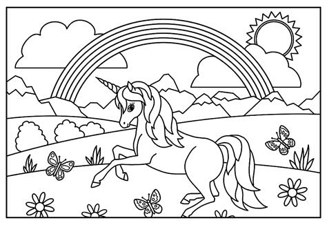 Desenhos De Unicórnio E Arco íris Para Colorir Bora Colorir