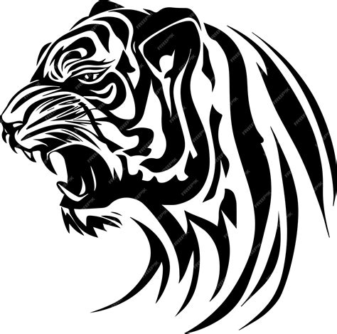 Premium Vector Tiger Face Tattoo Illustration 2