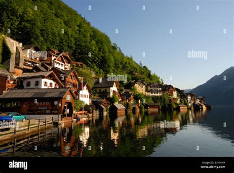 Village Of Hallstatt By Hallstattersee Lake In Hallstatt Dachstein