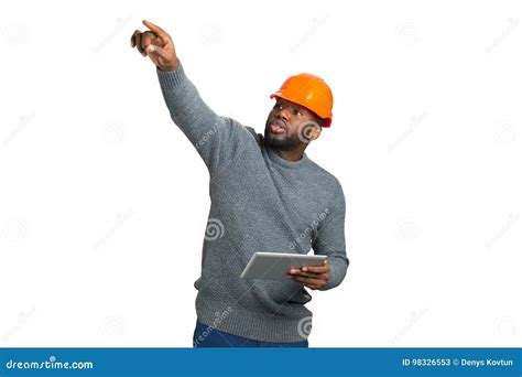Construction Supervisor On White Background Stock Image Image Of
