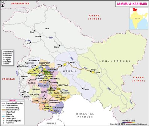 Jammu And Kashmir Map Union Territory Information Facts And Tourism
