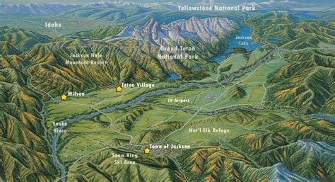 Map Of Jackson Hole Wyoming And Yellowstone London Top Attractions Map