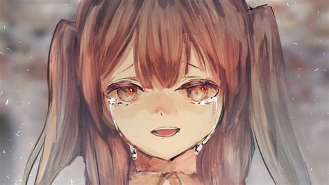 Wallpaper Girl Tears Smile Anime Hd Picture Image