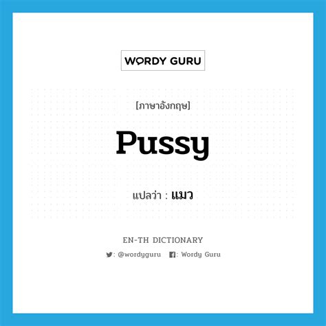 Pussy แปลว่าอะไร En Th Dictionary
