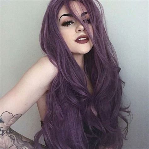Glamorous Ash Purple Long Wavy Hair Your Dreamed Style Hair Color