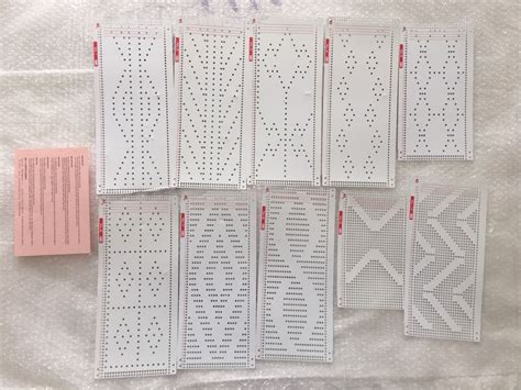 set of punched pattern punch cards for knitting machines ref11 punch cards knitting pattern