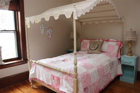 While a canopy bed can set you back thousands of dollars, it is relatively inexpensive to make your own out of lumber and a lot simpler than. vintage canopy full bed frame shabby chic crochet topper