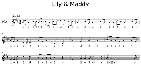 Lily And Maddy Sheet Music For Violin