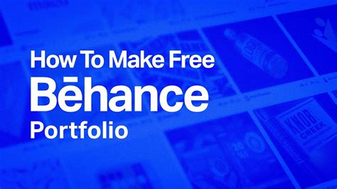 How To Make Free Behance Portfolio Create Your First Project Youtube