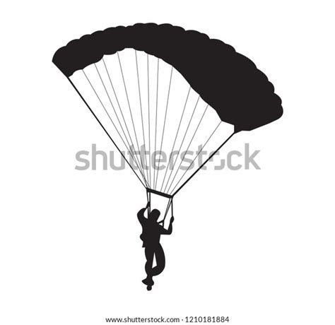 Man Parachuting Silhouette Isolated On White Stock Vector Royalty Free